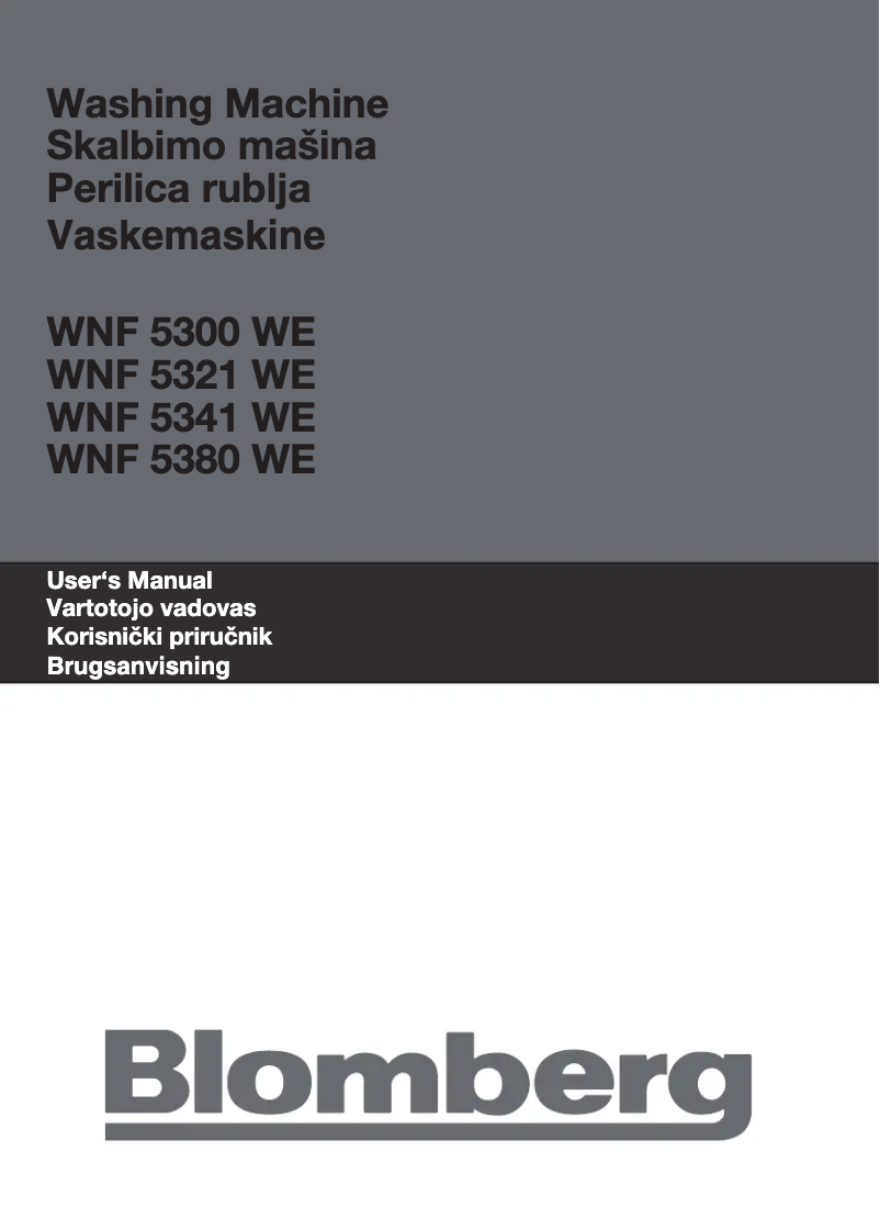 Image de la première page du manuel de l'appareil WNF 5341 WE