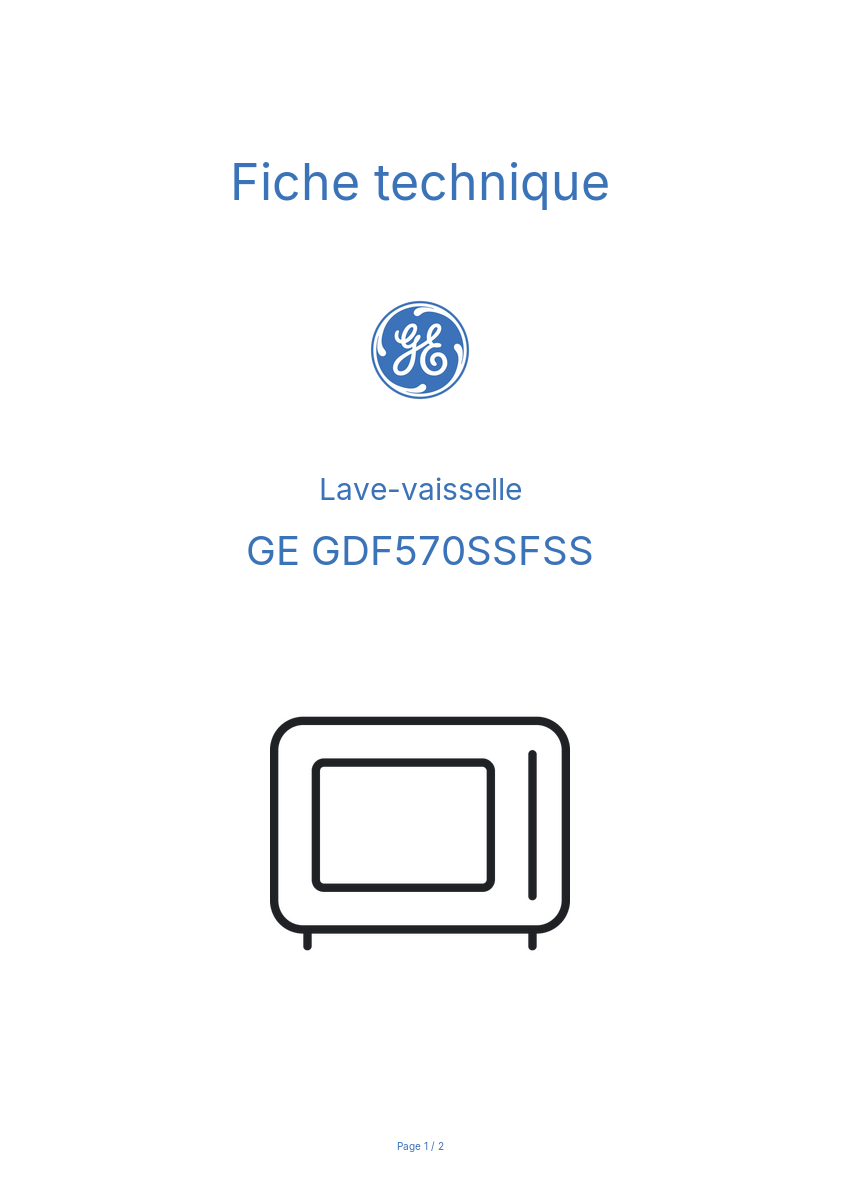 Image de la première page du manuel de l'appareil GDF570SSFSS