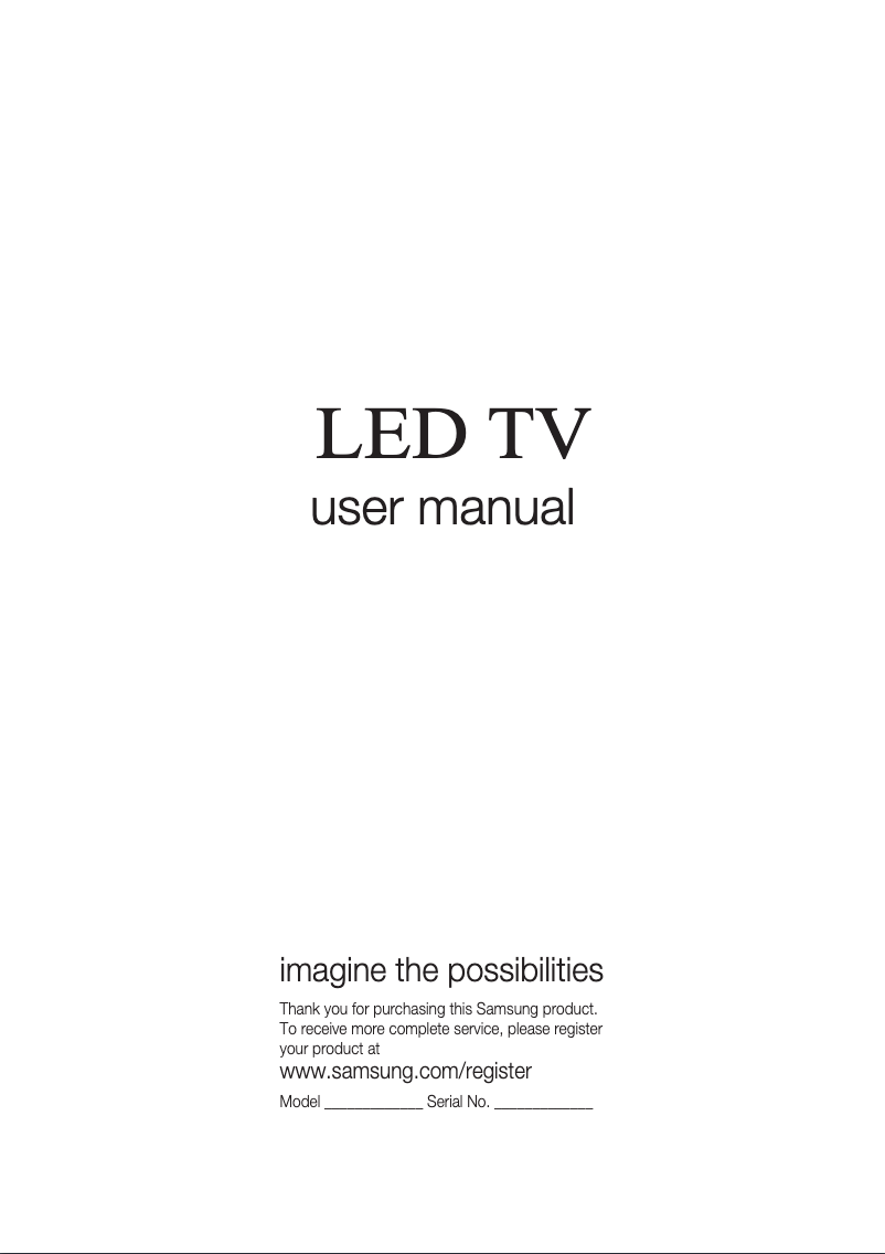 Page 1 de la notice Manuel utilisateur Samsung UN40C6300SF