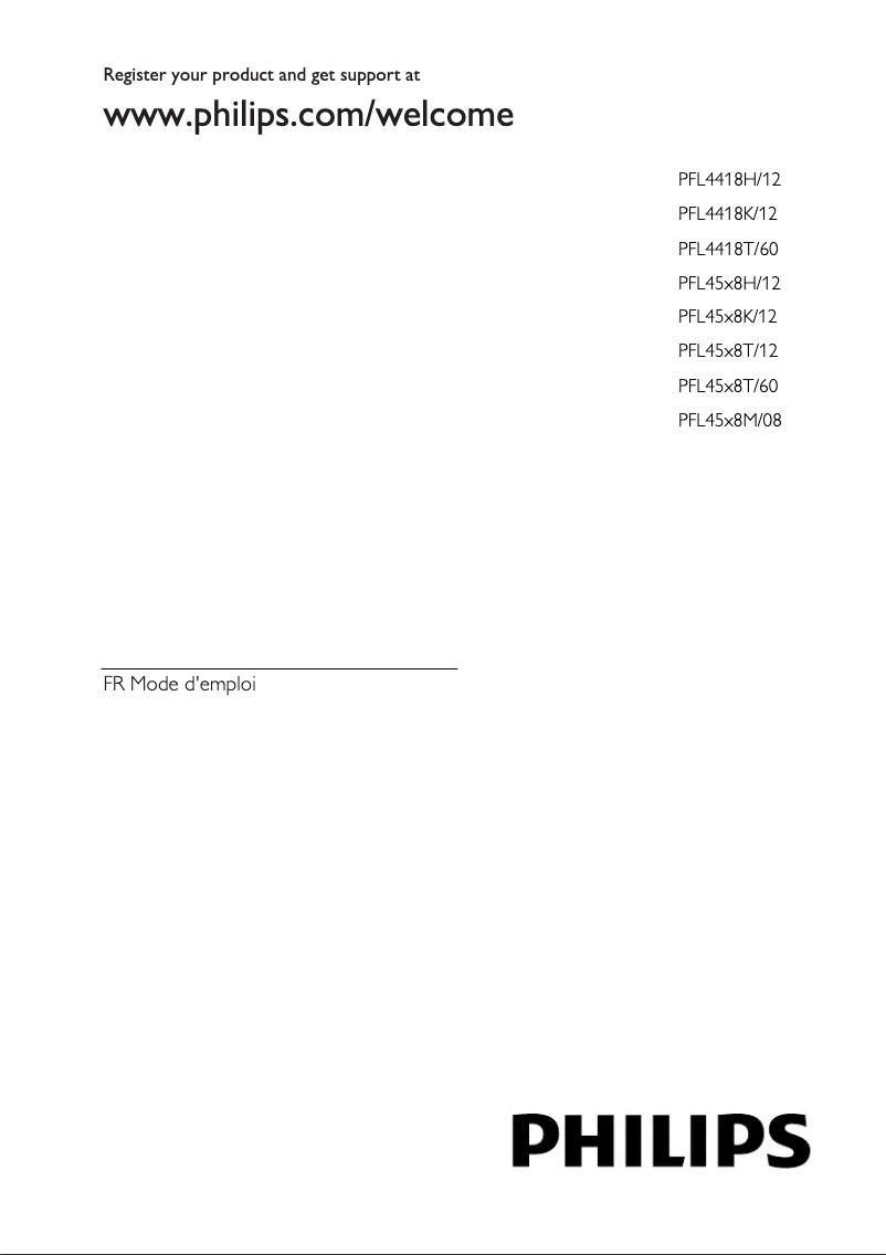 Page 1 de la notice Manuel utilisateur Philips 40PFL4508H