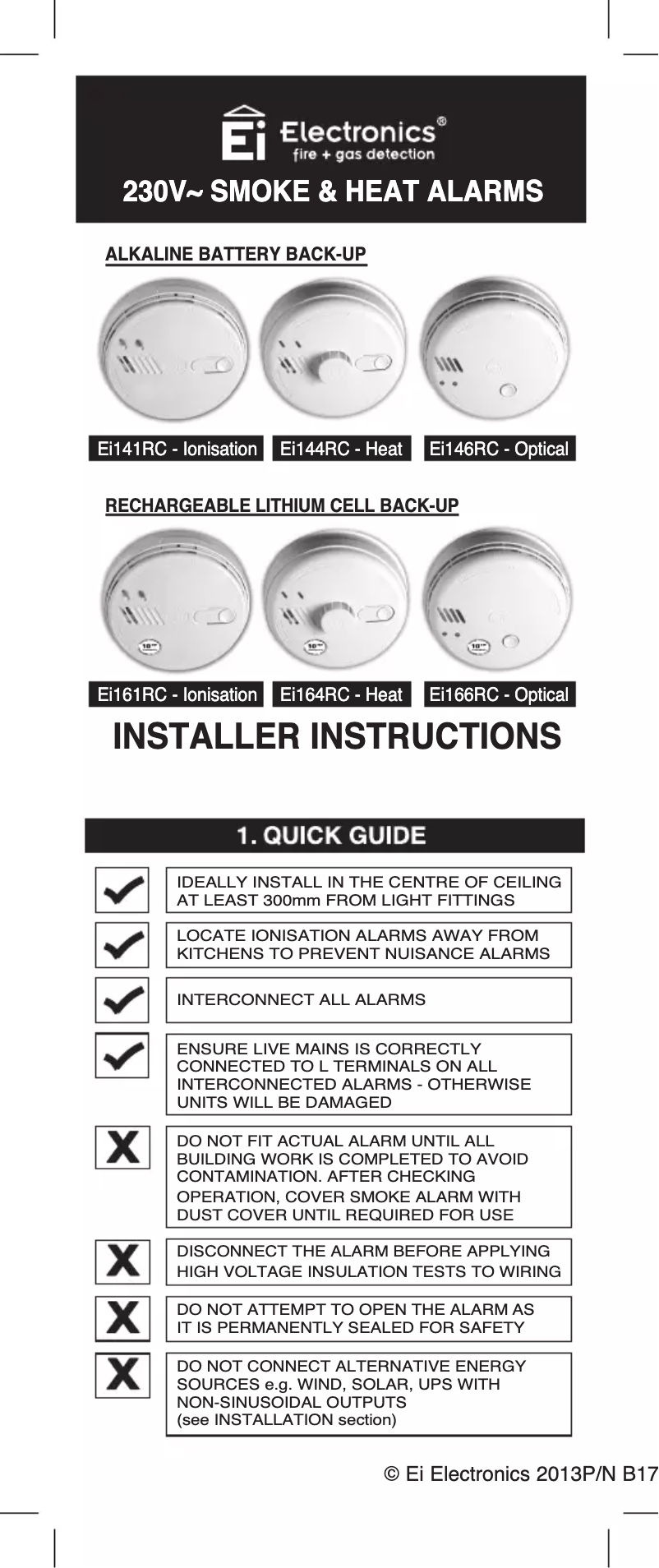 Imagen de la primera página del manual del dispositivo Ei146RC