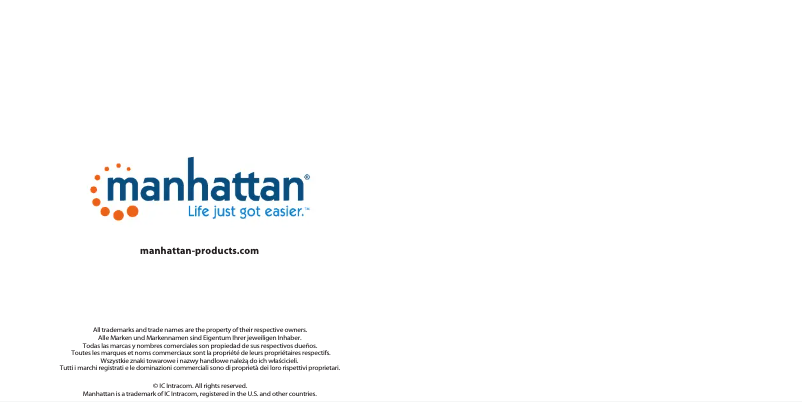 Page 1 de la notice Manuel utilisateur Manhattan Color Accents 178259