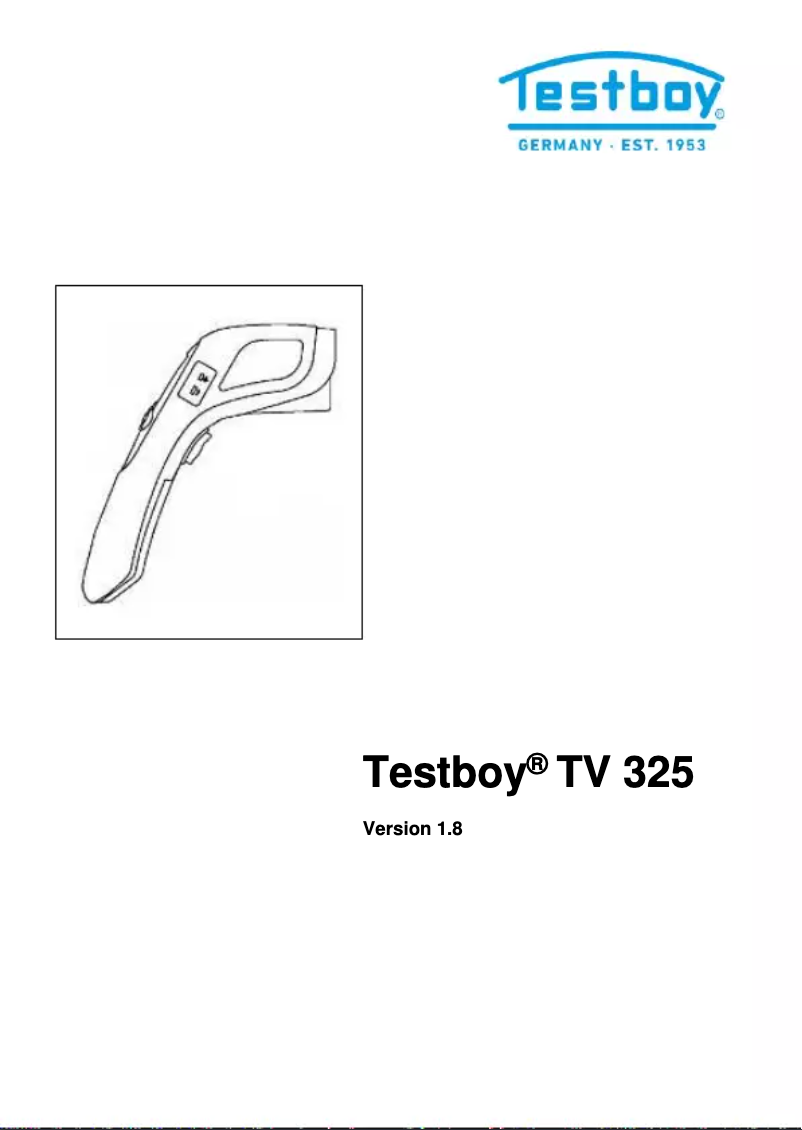 Page 1 de la notice Manuel utilisateur Testboy TV 325