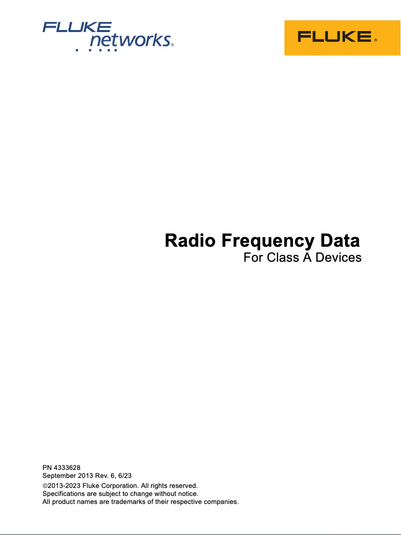 Page 1 de la notice Instructions / montage Fluke IRR1-SOL