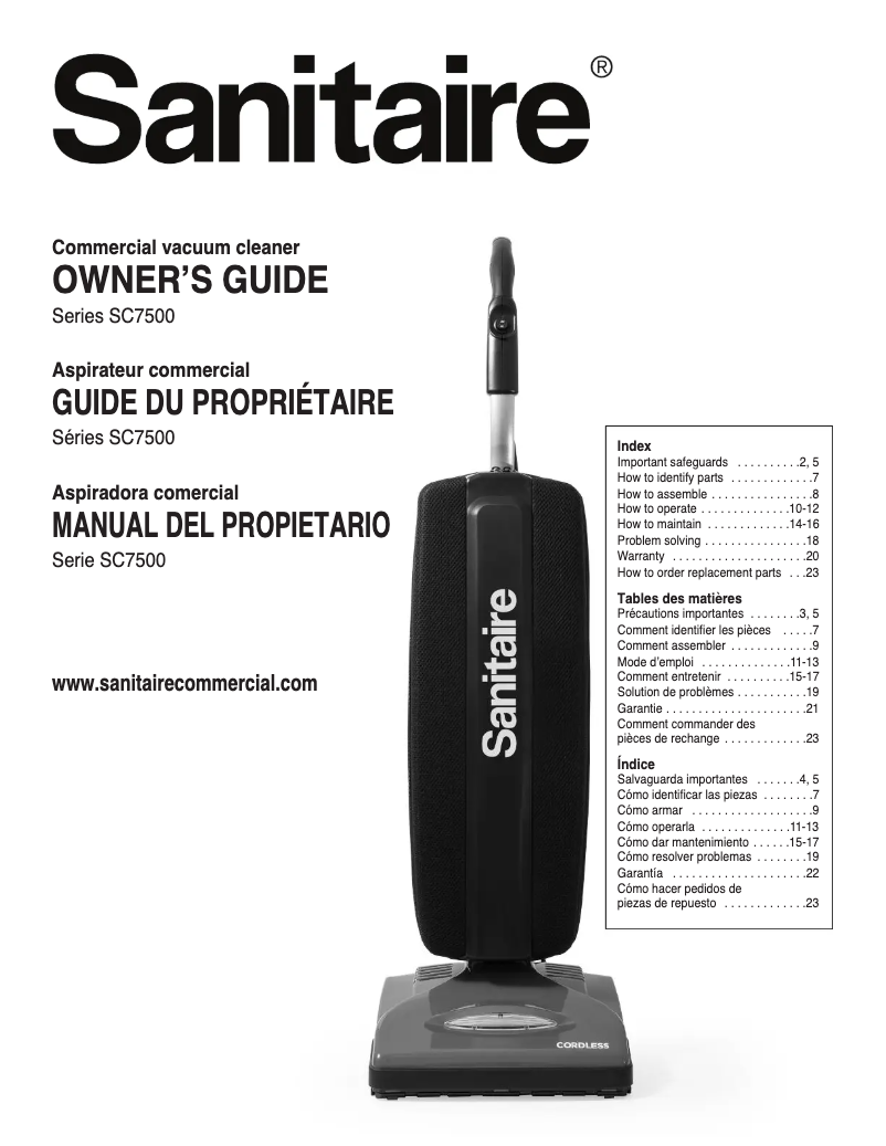 Page 1 de la notice Manuel utilisateur Sanitaire QuickBoost SC7500A