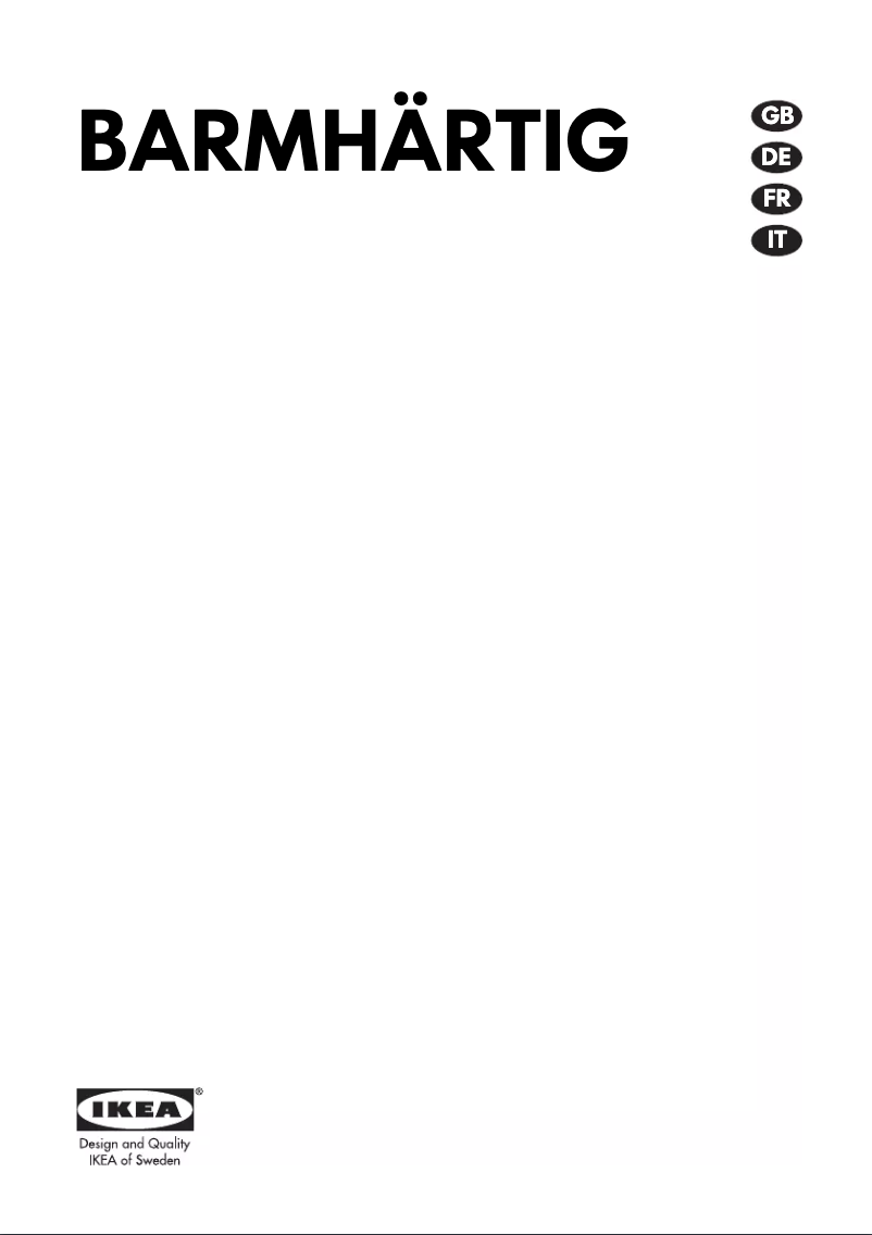 Imagen de la primera página del manual del dispositivo BARMHÄRTIG