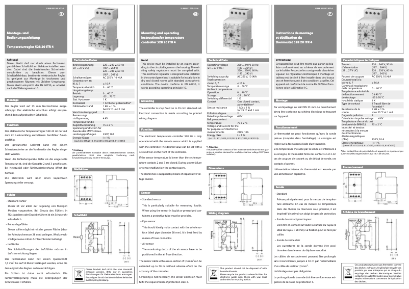 Image de la première page du manuel de l'appareil ITR 4 528 20