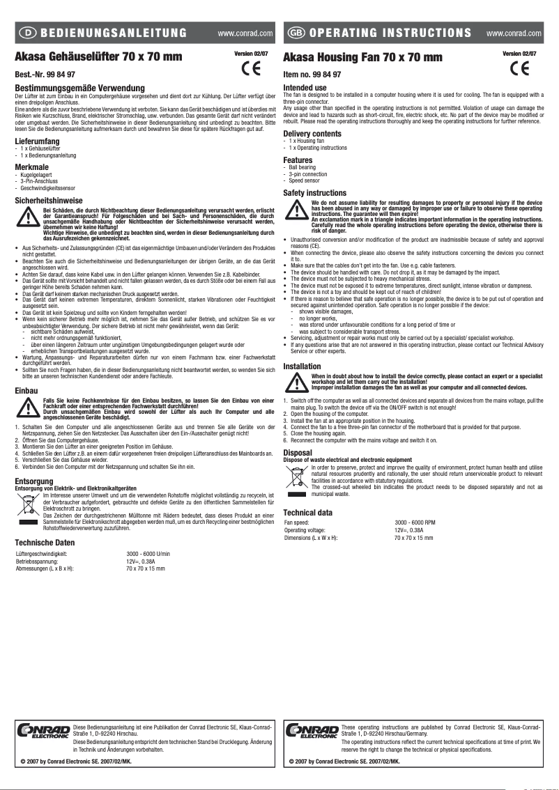 Image de la première page du manuel de l'appareil AK-179BKT-C
