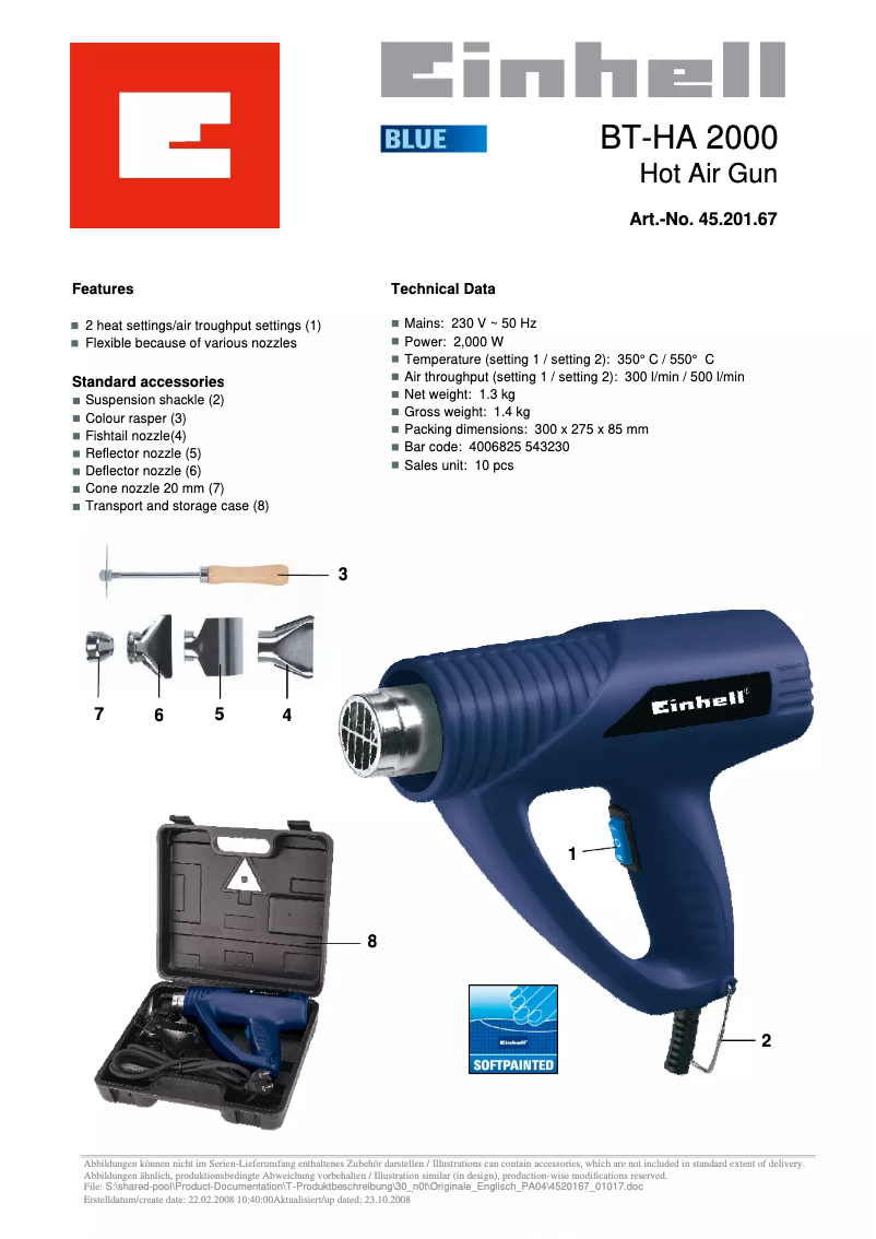 Image de la première page du manuel de l'appareil BT-HA 2000/1