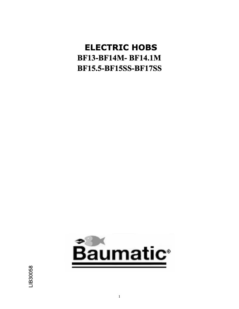 Page 1 de la notice Manuel utilisateur Baumatic BF151SS