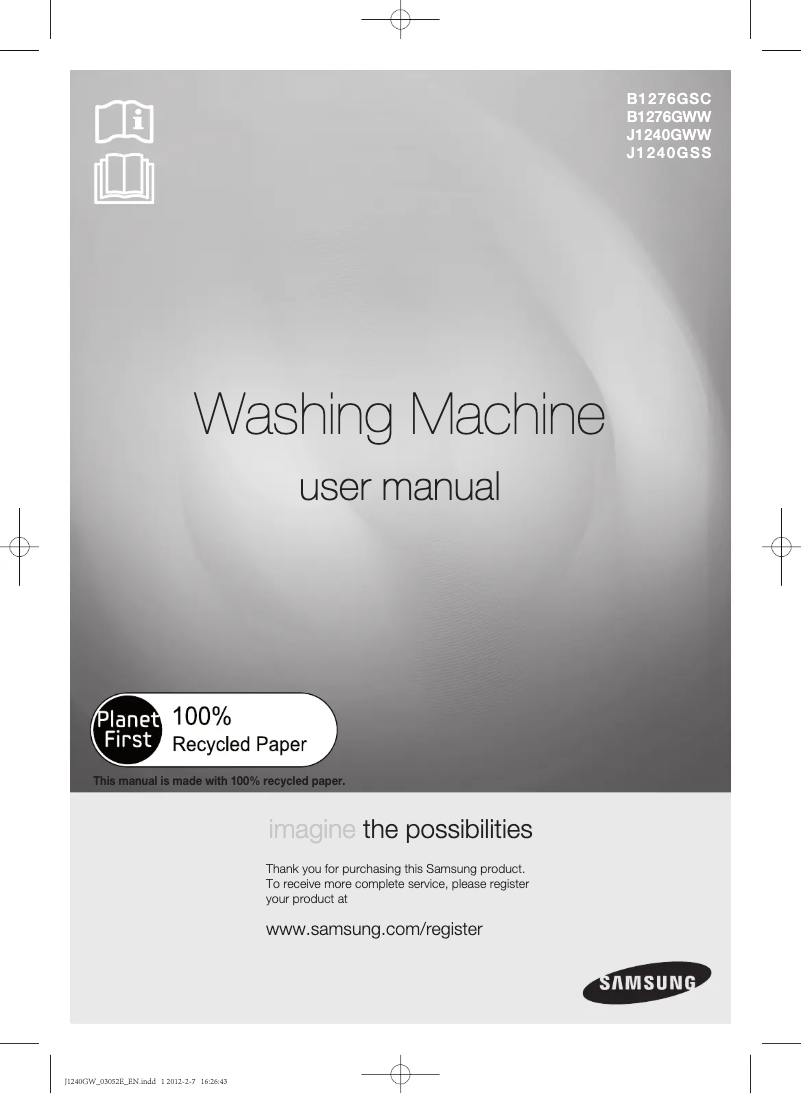 Image de la première page du manuel de l'appareil J1240GSS