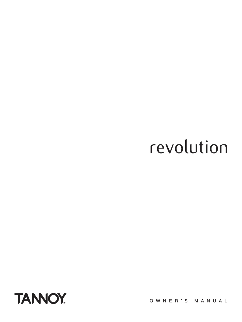 Page n°1 - Manuel utilisateur Tannoy Revolution DC6 T