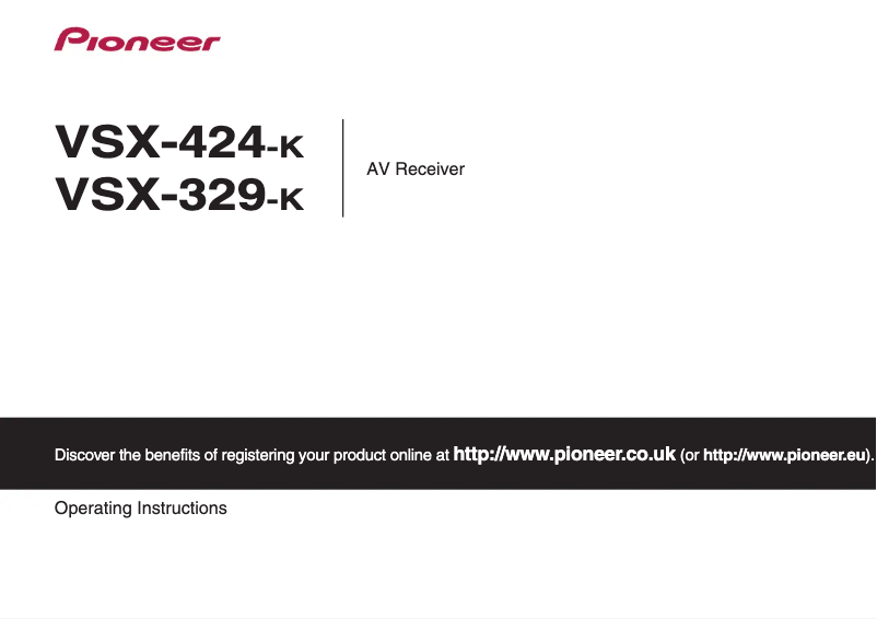 Image de la première page du manuel de l'appareil VSX-329