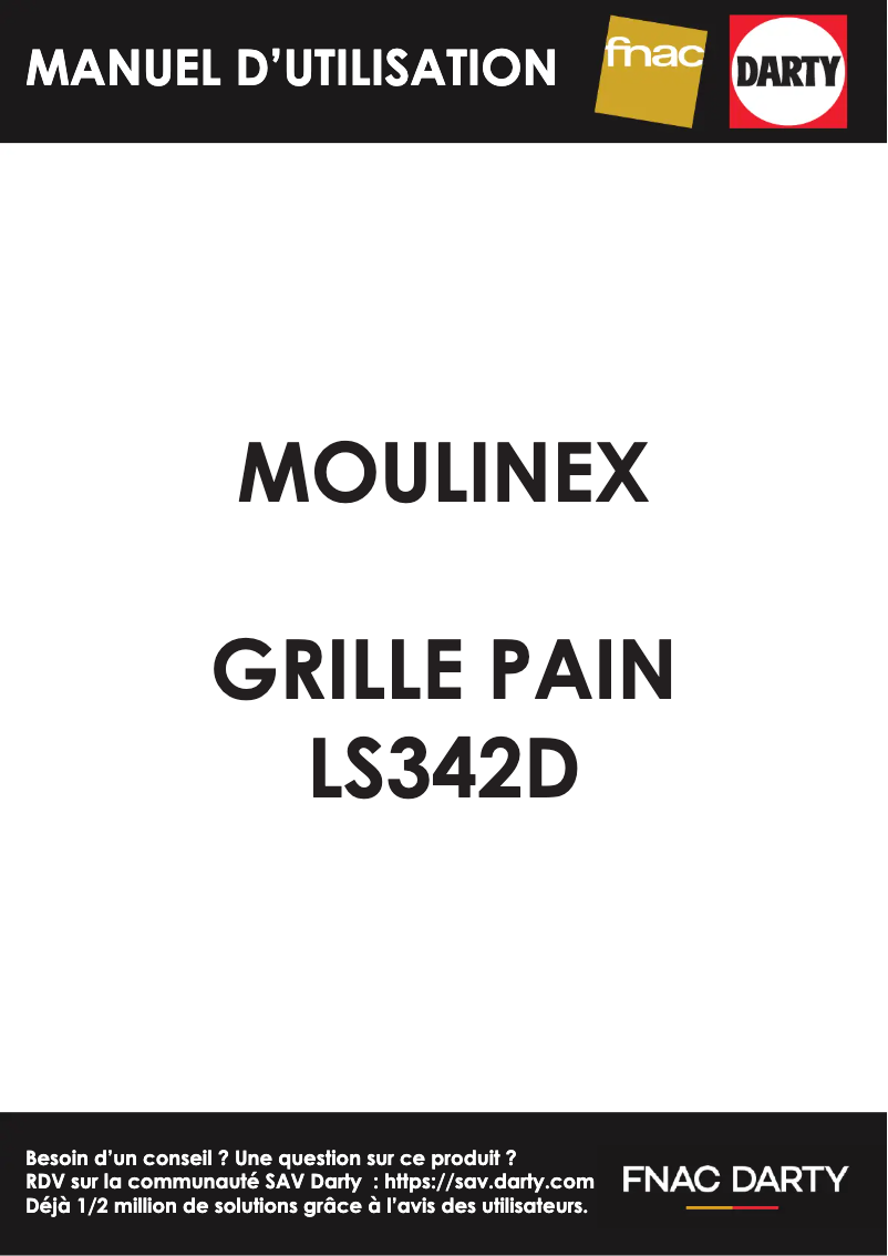 Page 1 de la notice Manuel utilisateur Moulinex Subito LS342D10