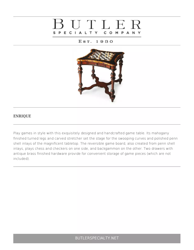Page n°1 - Manuel utilisateur Butler Heritage