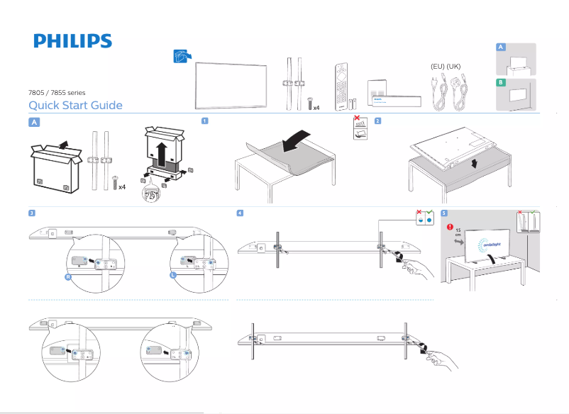 Page n°1 - Guide de démarrage rapide Philips 65PUS7855