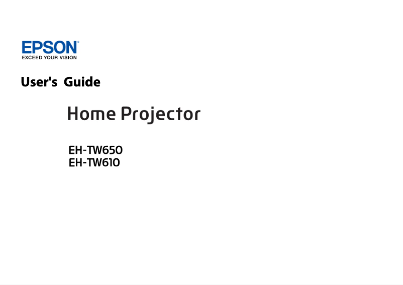 Page 1 de la notice Manuel utilisateur Epson EH-TW650