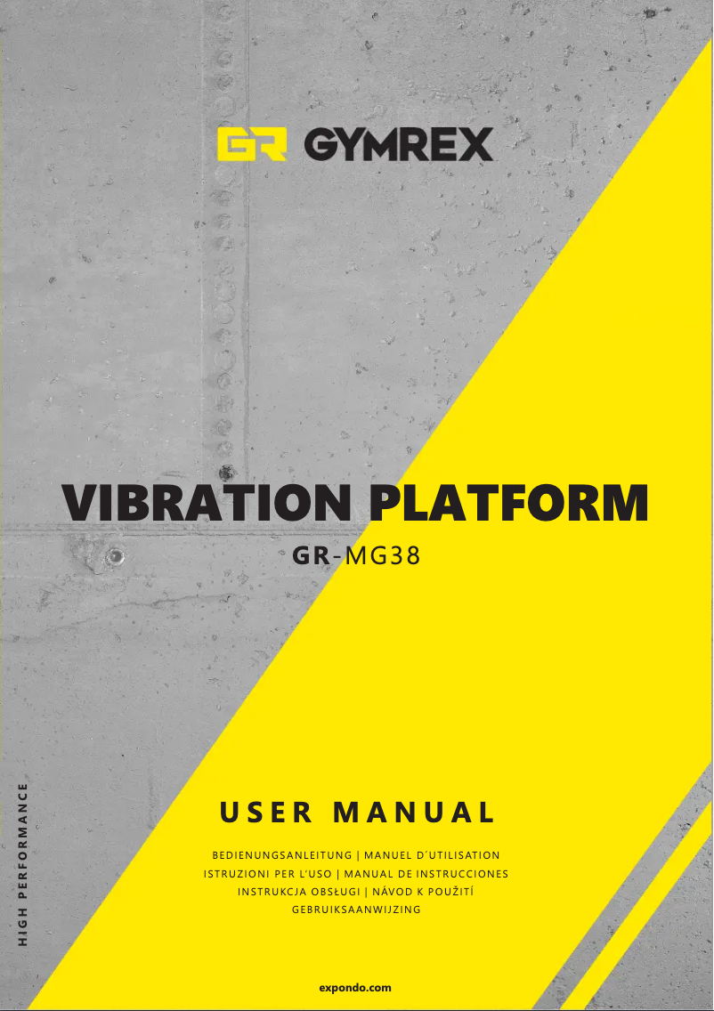 Page 1 de la notice Manuel utilisateur Gymrex GR-MG38