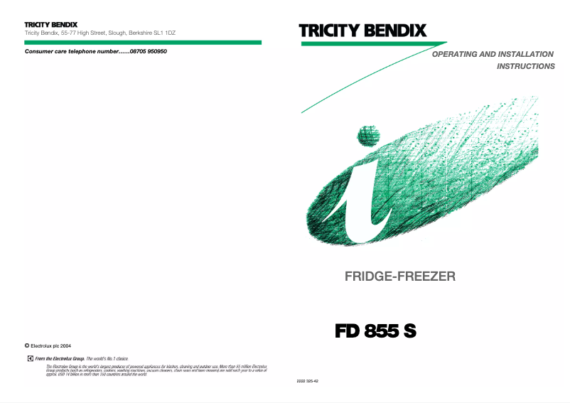 Page n°1 - Manuel utilisateur Tricity Bendix FD855S