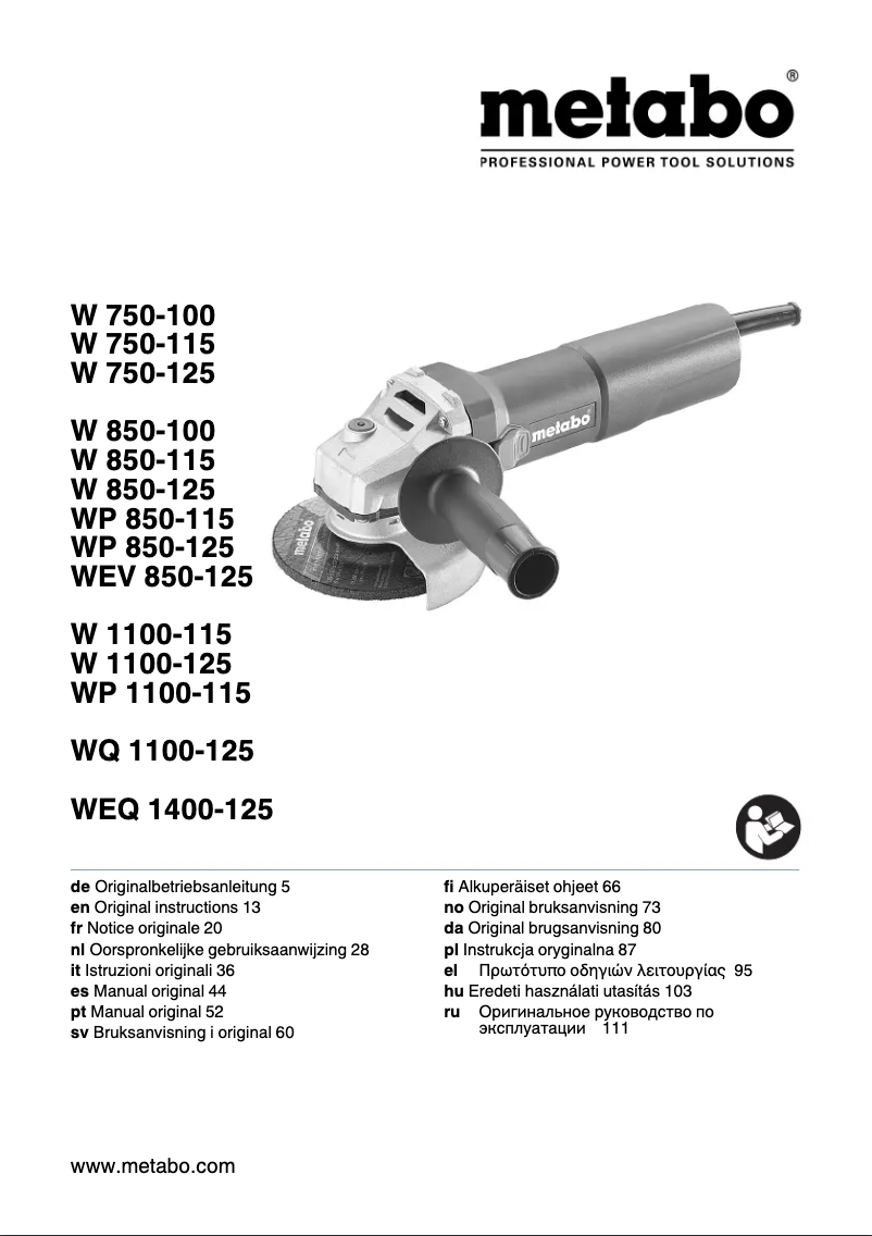 Image de la première page du manuel de l'appareil WP 850-125