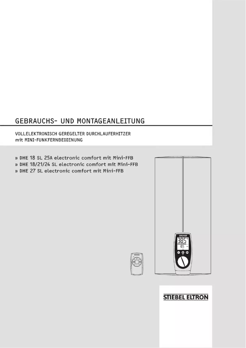 Page n°1 - Manuel utilisateur Stiebel Eltron DHE 18 SL