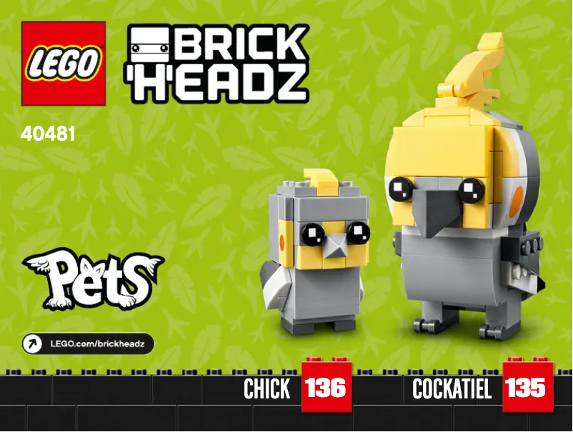 Page 1 de la notice Manuel utilisateur Lego Brickheadz 40481