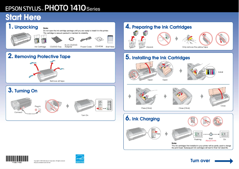 Page n°1 - Manuel utilisateur Epson Stylus Photo 1410