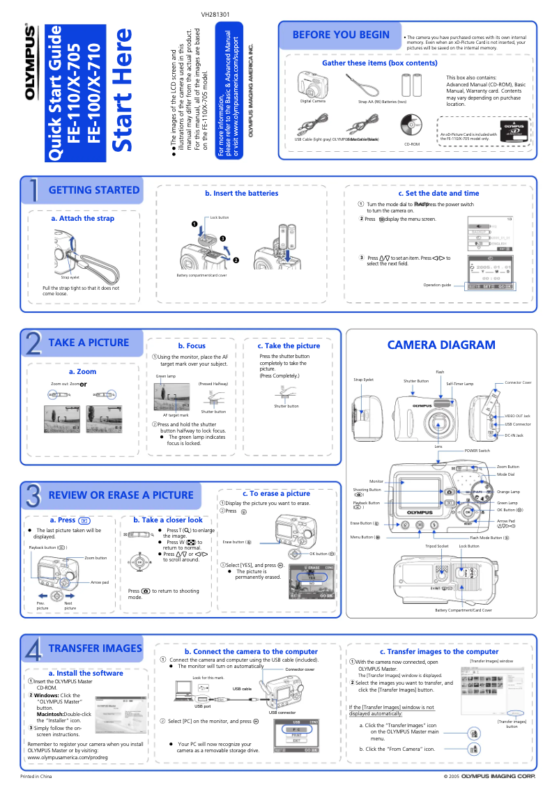 Página 1 del manual Guía de inicio rápido Olympus FE-100