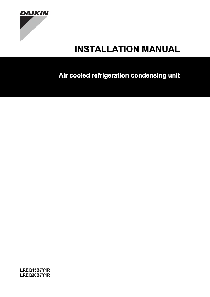Page 1 de la notice Guide d'installation Daikin LREQ8B7Y1