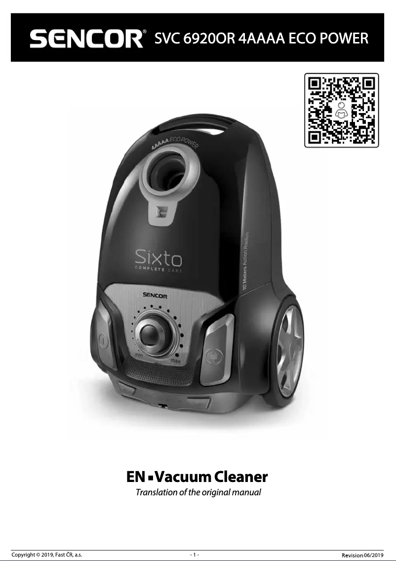 Page 1 de la notice Manuel utilisateur Sencor SVC 6920OR