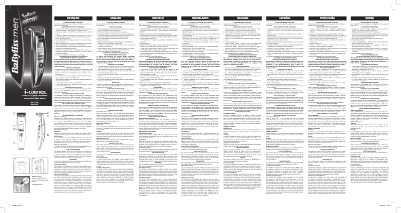 Page 1 de la notice Manuel utilisateur BaByliss E875E i-Control