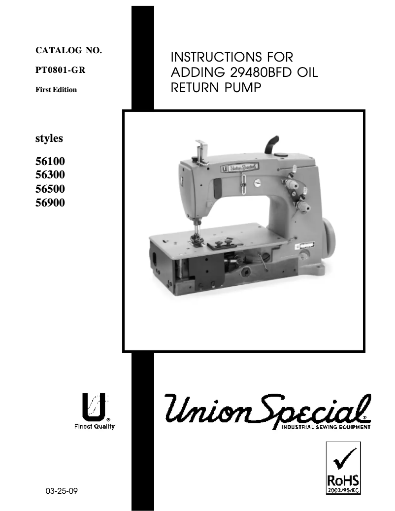 Page 1 de la notice Manuel utilisateur Union Special 56300