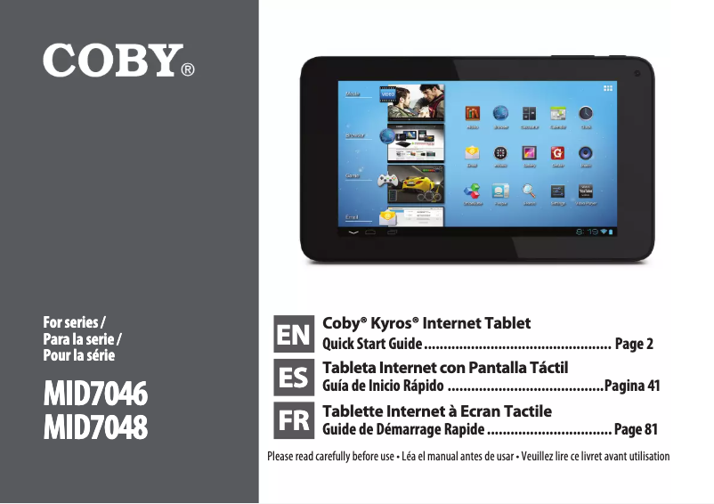 Página 1 del manual Manual de usuario Coby MID7046