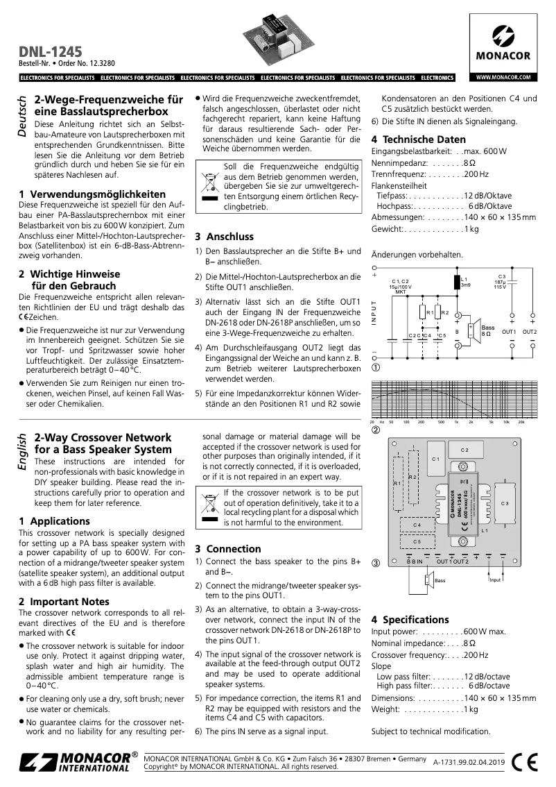 Image de la première page du manuel de l'appareil DNL-1245