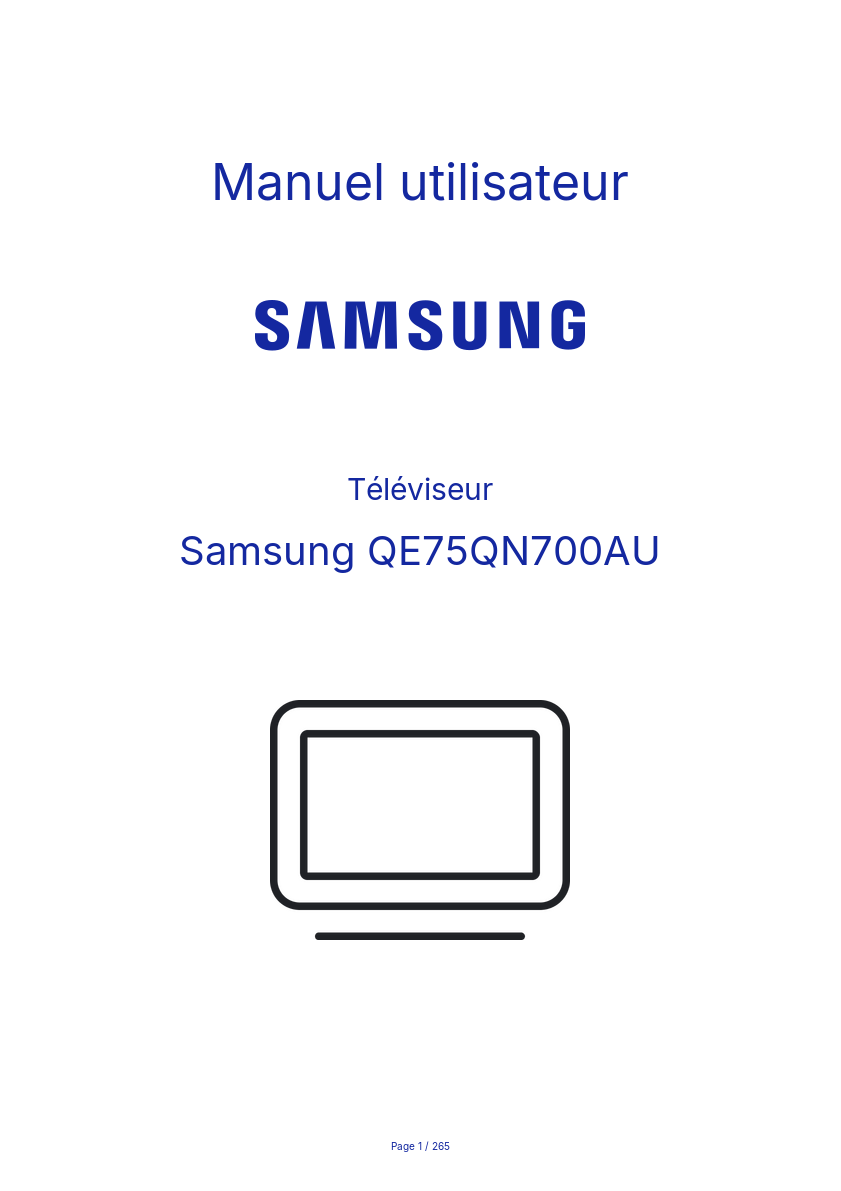 Page n°1 - Manuel utilisateur Samsung QE75QN700AU