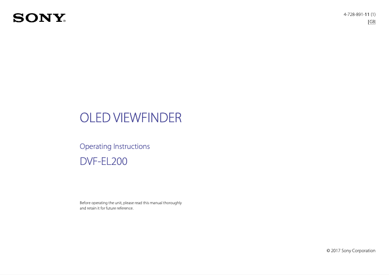 Page n°1 - Manuel utilisateur Sony DVF-EL200