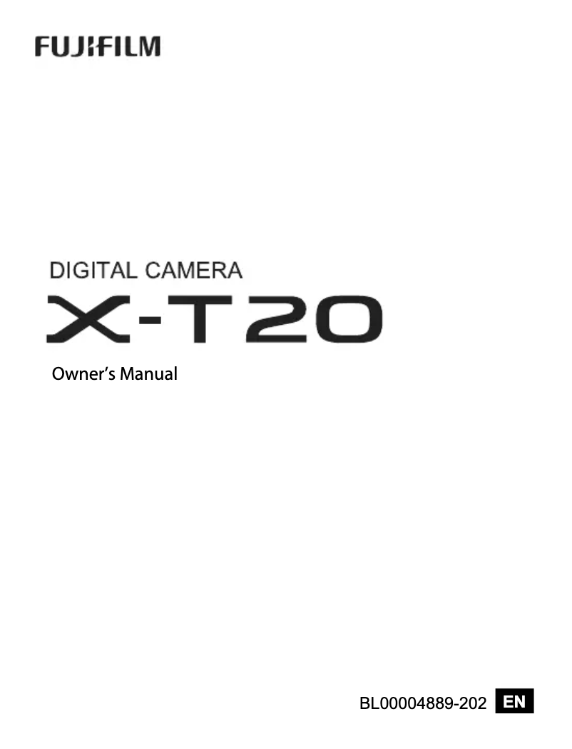 Page n°1 - Manuel utilisateur Fujifilm X-T20