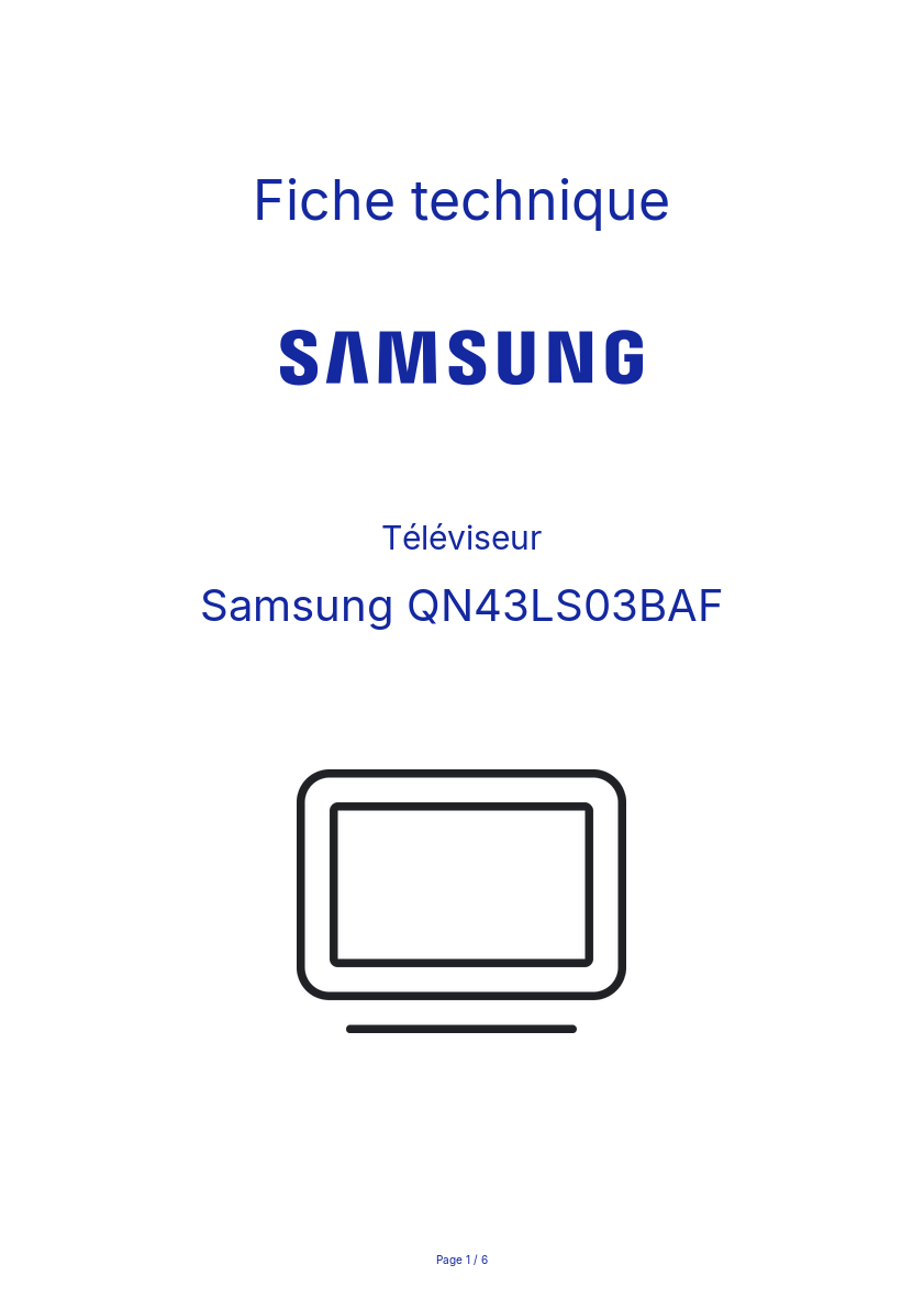 Image de la première page du manuel de l'appareil QN43LS03BAF
