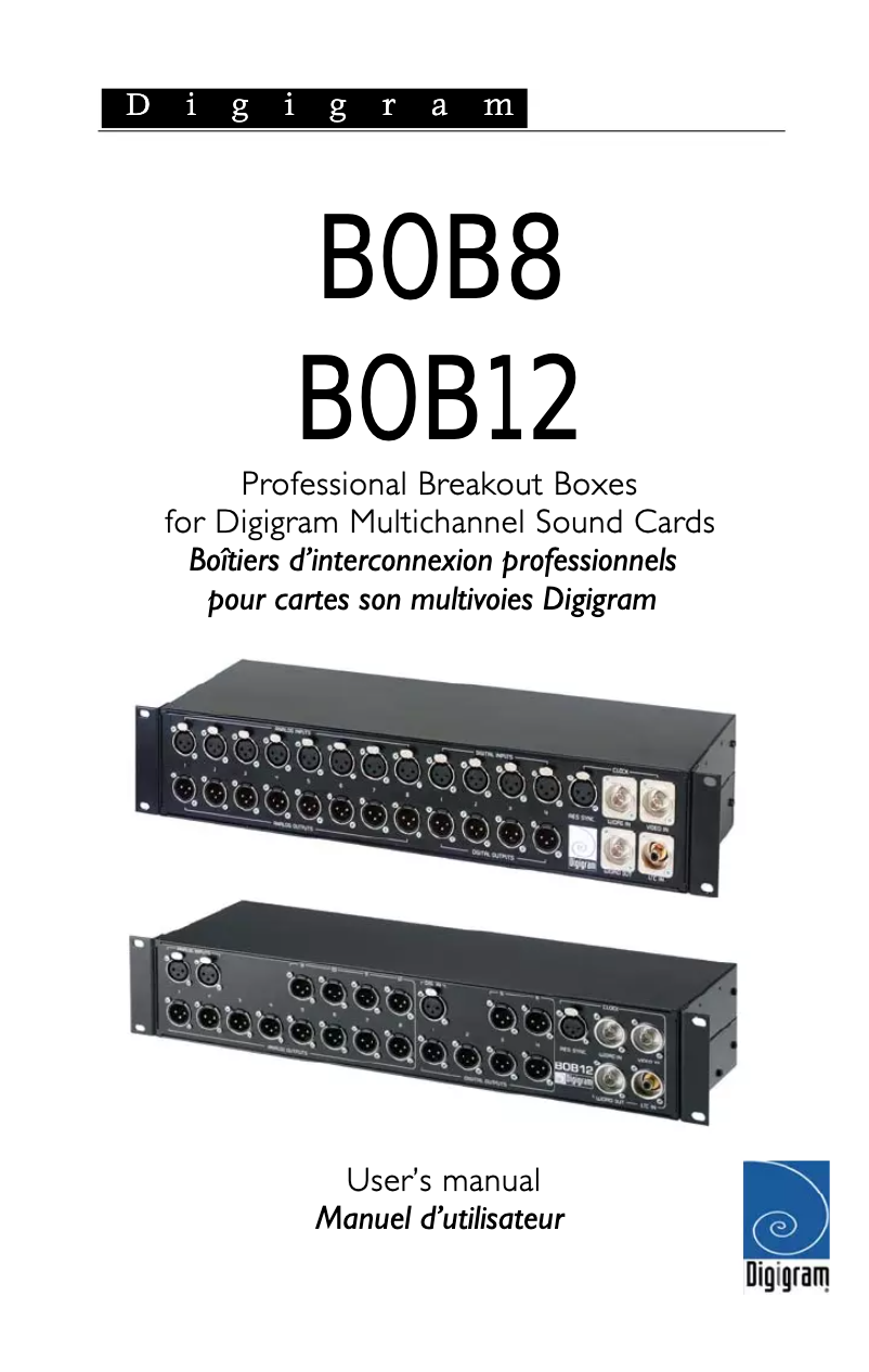 Page n°1 - Manuel utilisateur Digigram BOB12