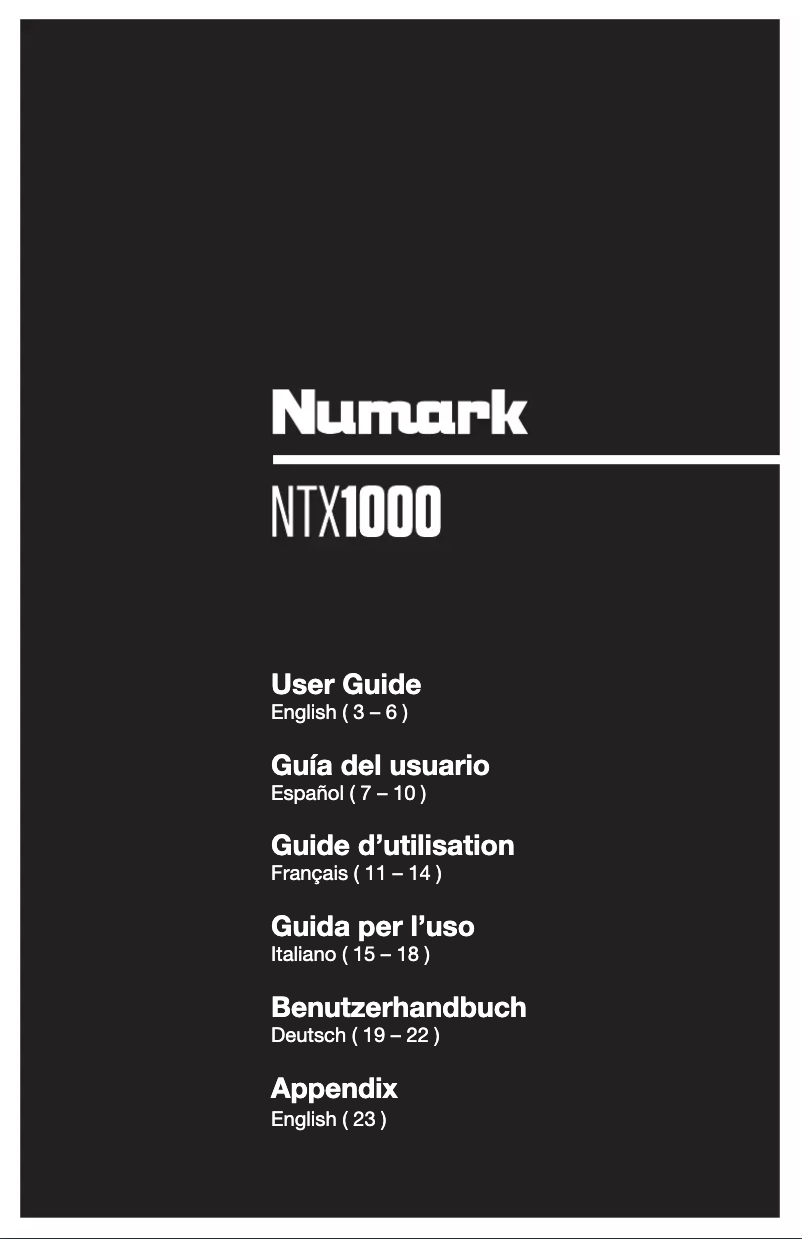 Image de la première page du manuel de l'appareil NTX1000