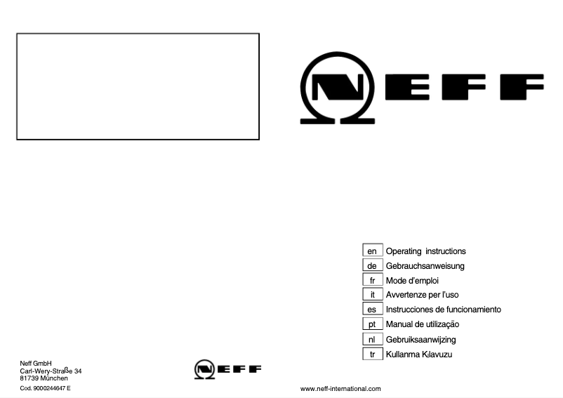 Page 1 de la notice Manuel utilisateur Neff M3546N1