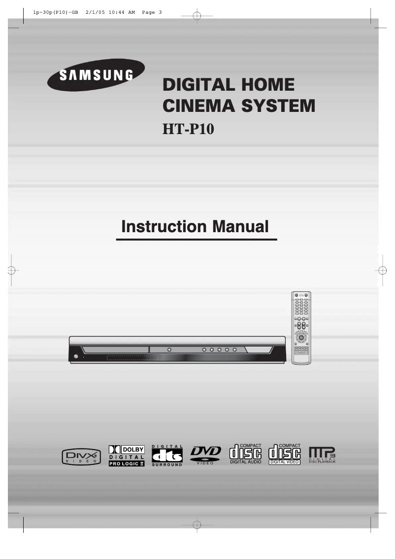 Imagen de la primera página del manual del dispositivo HT-P10