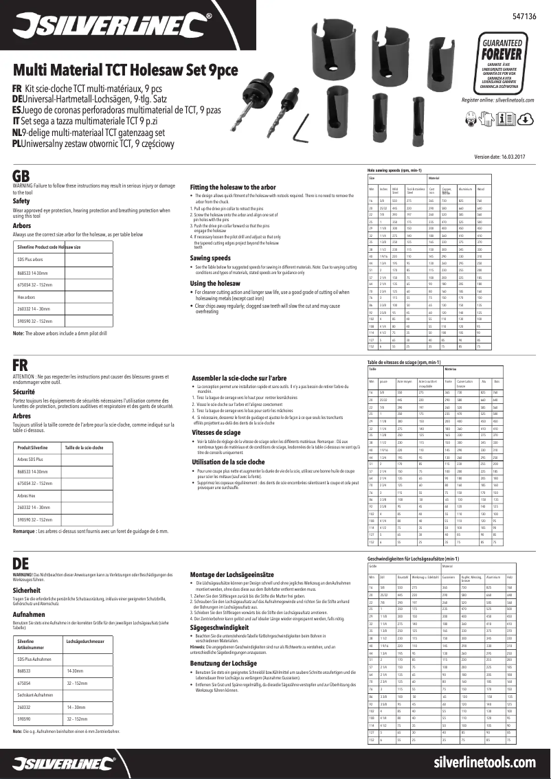 Page n°1 - Manuel utilisateur Silverline 547136