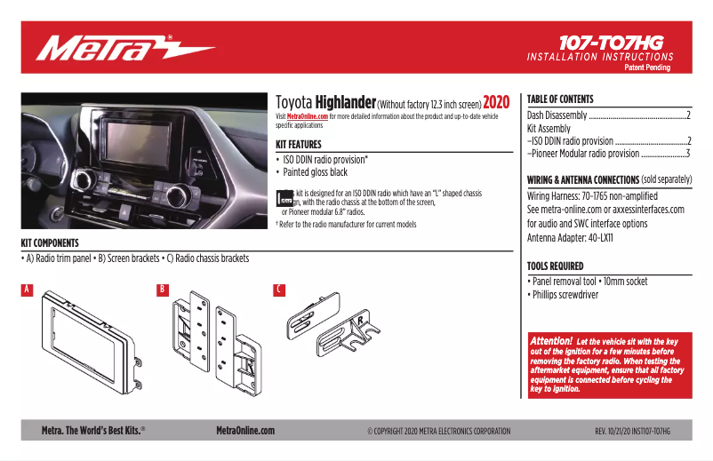 Image de la première page du manuel de l'appareil 107-TO7HG