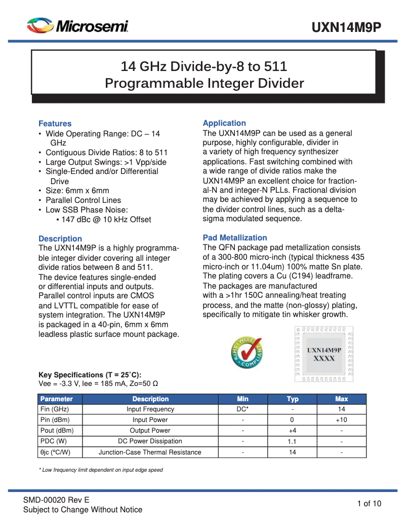 Image de la première page du manuel de l'appareil UXN14M9P-Prescaler