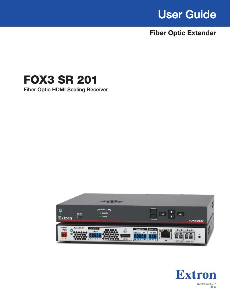 Page 1 de la notice Manuel utilisateur Extron FOX3 SR 201