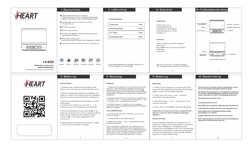 Page 1 de la notice Manuel utilisateur Heartbeat LX-839