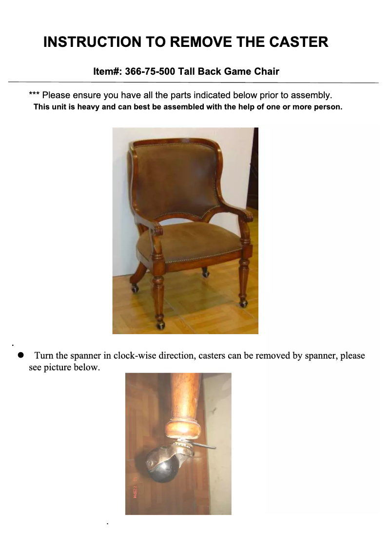 Page 1 de la notice Manuel utilisateur Hooker 366-75-500