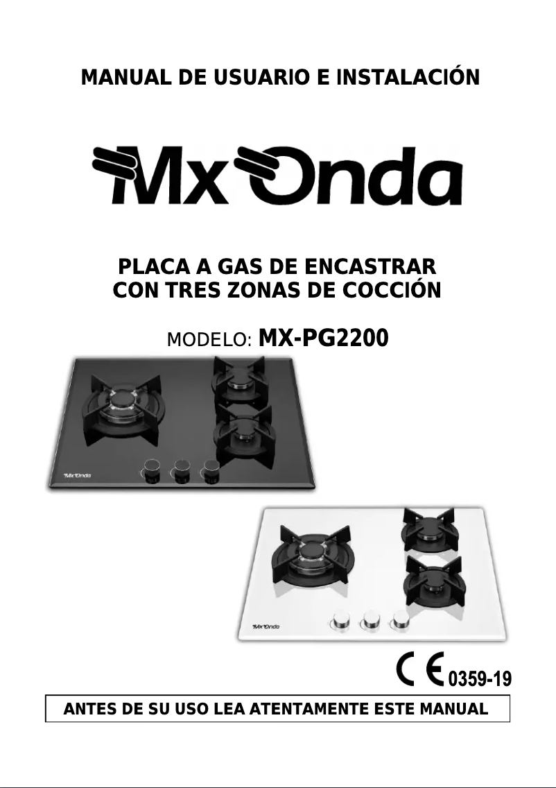 Image de la première page du manuel de l'appareil MX-PG2200N