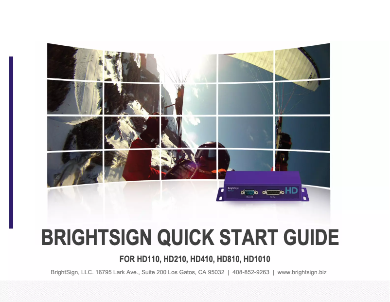 Page n°1 - Manuel utilisateur BrightSign HD810